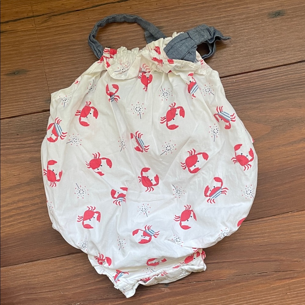 GAP White & Red Crab Print Baby Diaper Cover